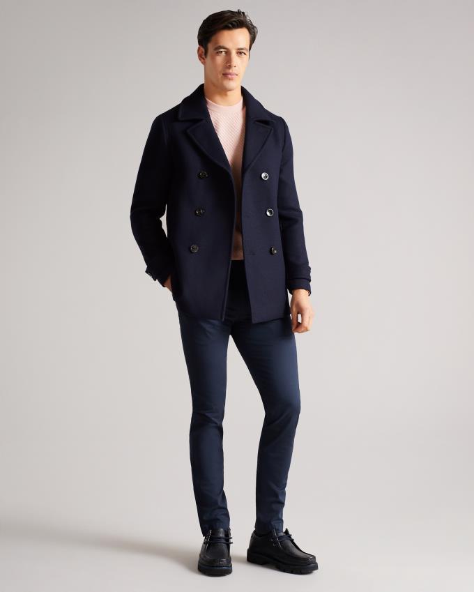 Manteau Ted Baker Wool Peacoat Bleu Marine Homme | RSP-94196704